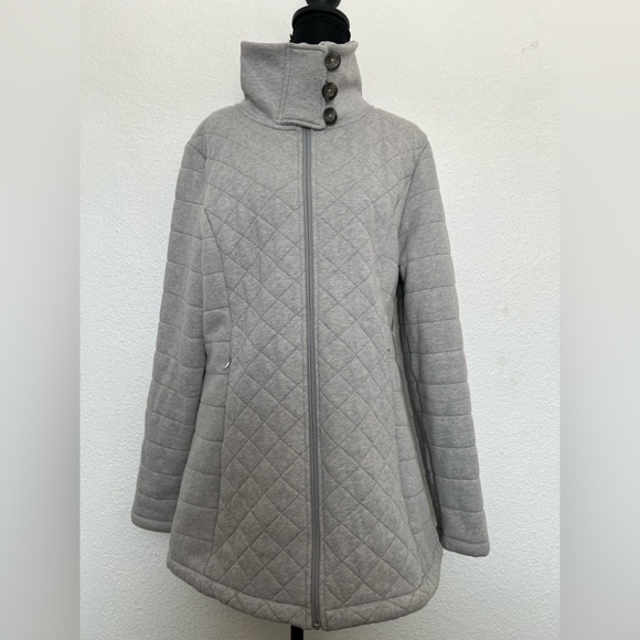 The North Face Caroluna Gray Diamond Quilted Jacket Women’s Size Large - Picture 2 of 9